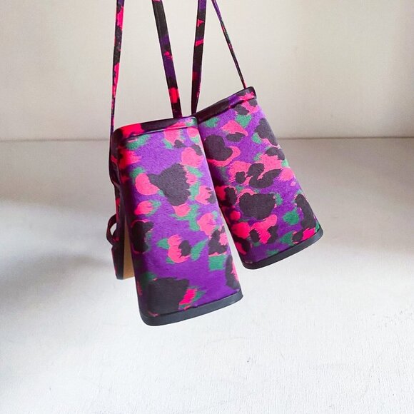 NWT Zara  COlourful Pink Purple Chuinky Block Heels Strappy Heels 8 - Picture 6 of 8